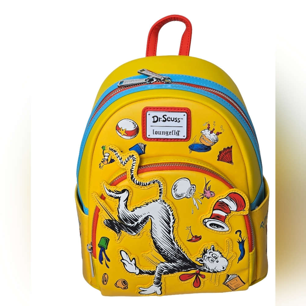 Loungefly Dr. Seuss Cat in the Hat Falling Mini Backpack BoxLunch Exclusive Nwt